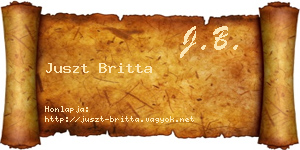 Juszt Britta névjegykártya